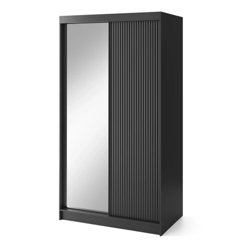 Szafa przesuwna z lustrem Prescco II garderoba 120x60x220 cm Czarny