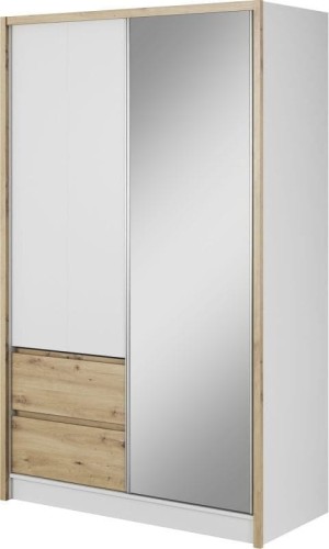 Szafa przesuwna Sara 130cm biały / dąb artisan