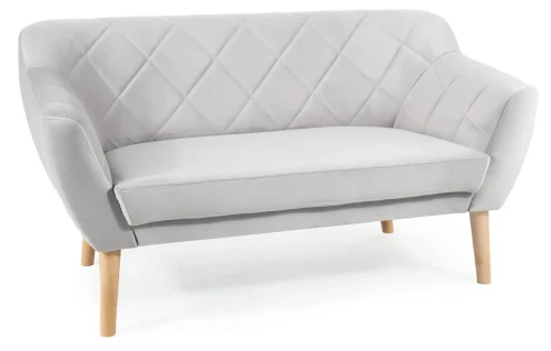 Sofa tapicerowana Karo 2 Velvet buk - jasny szary Bluvel 03