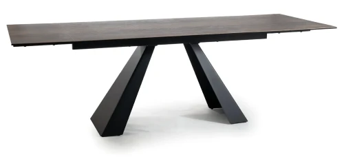 Stół rozkładany Salvadore Ceramic 180-260 cm brąz efekt drewna/czarny mat