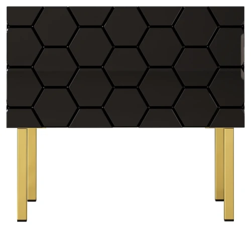 Szafka nocna HEXA 04 50 cm czarny mat/połysk