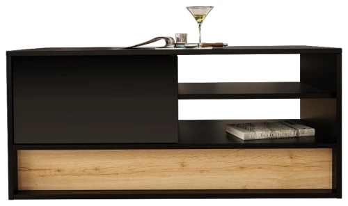 Ława VISION 06 100 cm dwustronna czarny/wotan mat/połysk