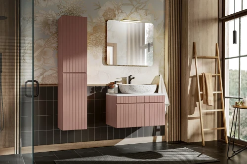Zestaw mebli łazienkowych ICONIC ROSE A04 z szafką pod umywalkę 80 cm - 6 elementów
