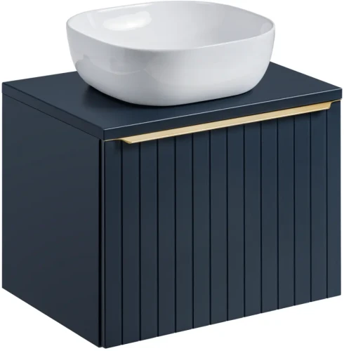 Zestaw mebli łazienkowych SANTA FE deep blue z umywalką SMILE i blatem 60 cm