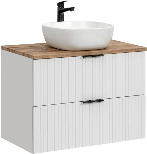 Zestaw mebli łazienkowych ADEL WHITE szafka 80 cm z umywalką SMILE i blatem 80 cm
