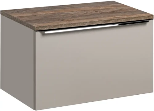 Zestaw mebli łazienkowych SANTA FE taupe/dąb vintage z szafką i blatem 80 cm