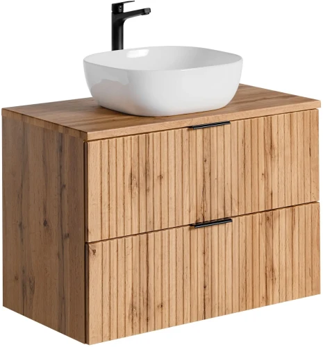 Zestaw mebli łazienkowych ADEL OAK szafka 80 cm z umywalką SMILE i blatem 80 cm