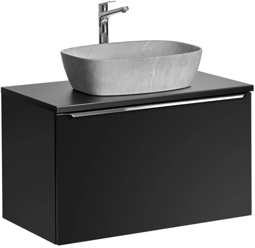 Zestaw mebli łazienkowych SANTA FE BLACK szafka 80 cm z umywalką ANNA i blatem 80 cm