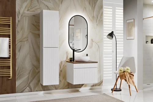 Zestaw mebli łazienkowych ICONIC WHITE A03 z szafką pod umywalkę 60 cm - 5 elementów