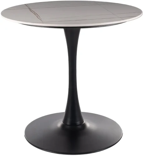 Stół Espero biały efekt marmuru/czarny 80 cm