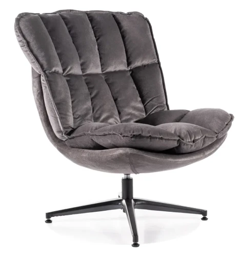 Fotel do salonu Vesta Velvet szary tap.218