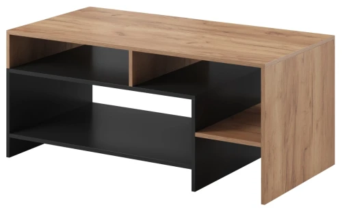 Stolik kawowy Alva z półkami 120 cm dąb craft + antracyt