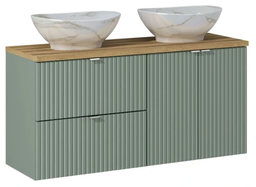 Zestaw mebli łazienkowych LINE REED GREEN z szafką pod umywalkę 120 cm - 5 elementów