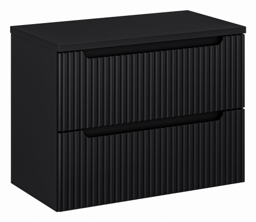 Zestaw mebli łazienkowych NOVA BLACK szafka 80 cm 2 szuflady z blatem 80 cm