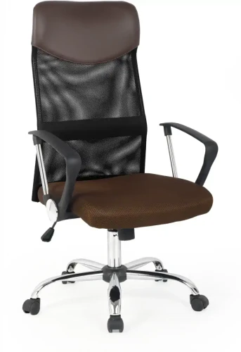 Fotel obrotowy Vire z mechanizmem TILT do biura tkanina membranowa brązowy