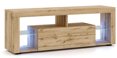 Szafka RTV Everest 140 cm z oświetleniem LED dąb wotan
