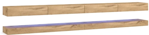Szafka RTV Fly Double 280 cm z oświetleniem LED dąb wotan