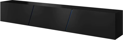 Szafka RTV Slant 240 cm stojąca/wisząca z oświetleniem LED czarny połysk