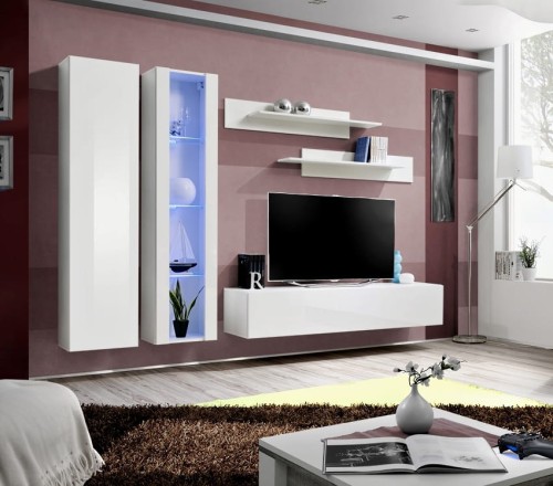 Meblościanka Fly A4 zestaw 5 elementów z oświetleniem LED do salonu