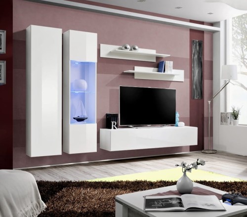 Meblościanka Fly A5 zestaw 5 elementów z oświetleniem LED do salonu