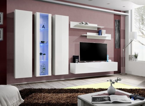 Meblościanka Fly C4 zestaw 6 elementów z oświetleniem LED do salonu