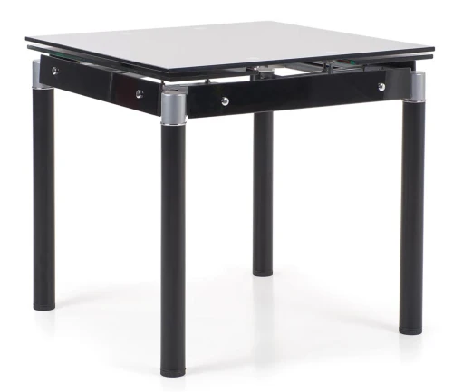 Stół rozkładany Kent 80 - 130 cm blat szkło czarny