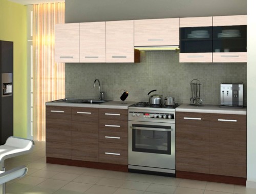 Zestaw mebli kuchennych Amanda 2 260 cm wenge / akacja cynamonowa / dąb navara