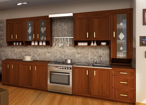 Zestaw mebli kuchennych Margaret 3 260 cm z blatem 28 mm orzech