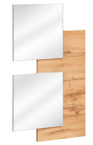 Panel ścienny Easy I 60 cm z lustrami do przedpokoju dąb wotan/biały