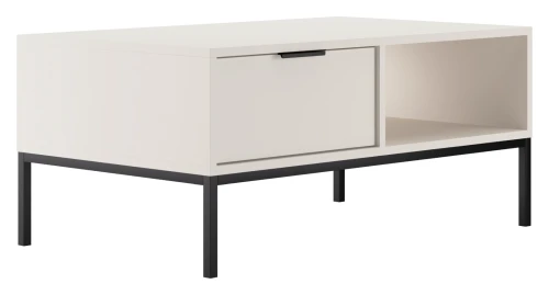 Stolik kawowy Austin 100 cm z 2 szufladami do salonu biały/czarny