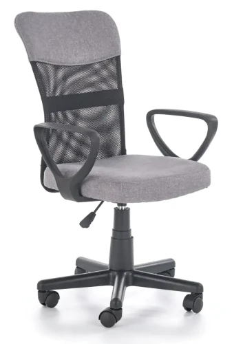 Fotel obrotowy Timmy 52 cm z siatką do pokoju młodzieżowego popiel/czarny