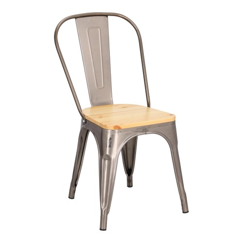 Krzesło Paris Wood metali. sosna naturalna