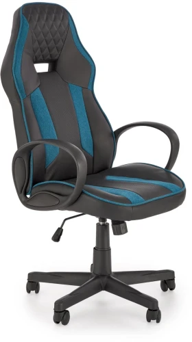 Fotel gamingowy Ragnar ergonomiczny do pokoju młodzieżowego czarny/niebieski
