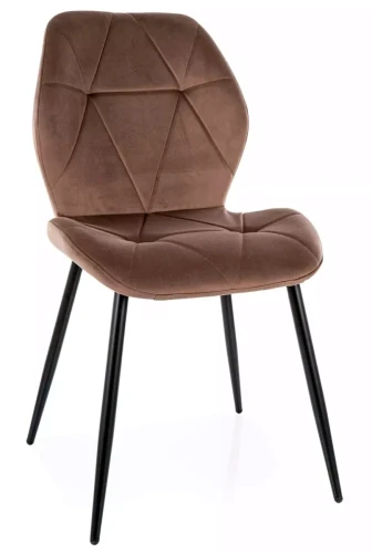 Krzesło tapicerowane Rick Velvet welurowe do salonu cappuccino Bluvel 38
