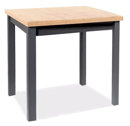 Stół Adam kwadratowy do jadalni 80 cm dąb artisan/czarny mat