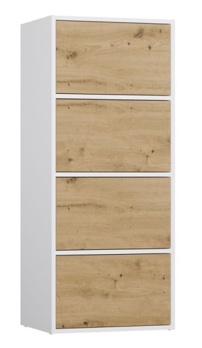 Komoda Alma nowoczesna bezuchwytowa do salonu 50 cm biały/dąb artisan