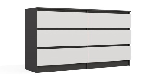 Komoda Malwa M6 140 cm z szufladami do salonu antracyt/biały