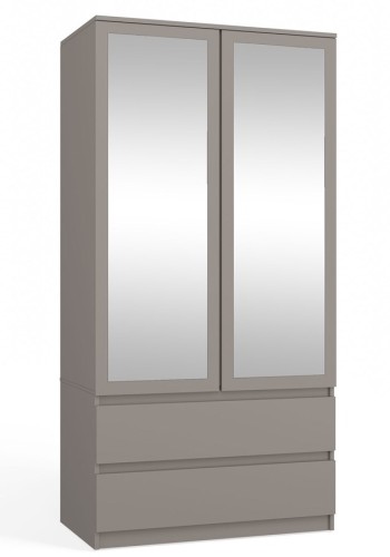 Szafa Malwa SS-90L dwudrzwiowa z szufladami i lustrem 90 cm glina/szary