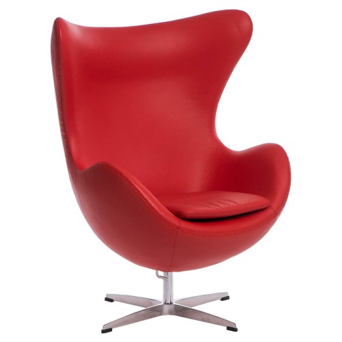 Fotel Jajo czerwona skóra 65 Premium