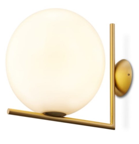 Lampa kinkiet HALM 20 - mosiądz, szkło
