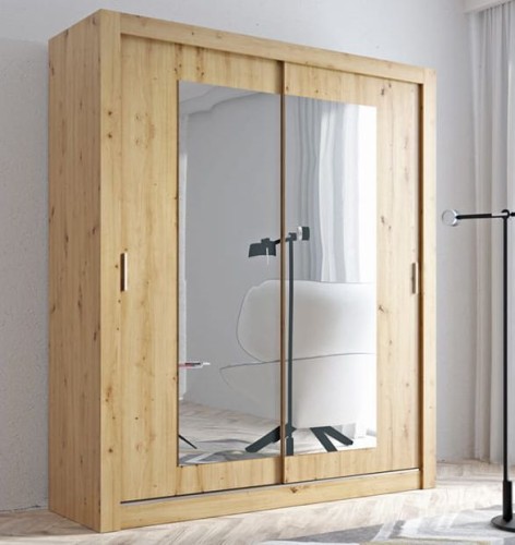 Szafa przesuwna Dąb Artisan Tristram z lustrem 160 cm