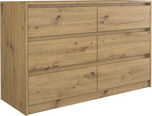 Komoda Karol 6 szuflad 120cm Dąb artisan