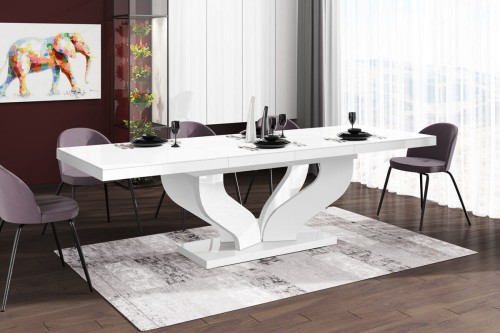 Stół rozkładany VIVA 160cm - Biały połysk
