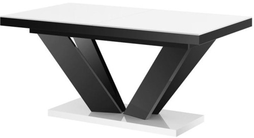 Stół rozkładany VIVA 2 biało-czarny połysk