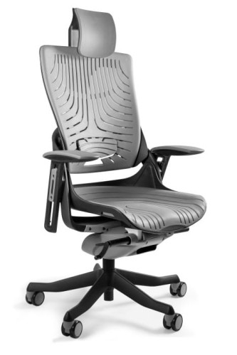 Fotel gabinetowy ergonomiczny WAU 2 czarny TPE-8 Szary