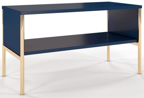 Granatowy stolik kawowy na złotych nóżkach Polka Navy Blue