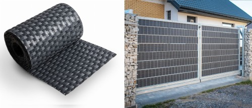Taśma ogrodzeniowa panelowa z technorattanu 255x19cm RD03