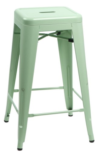 Stołek barowy Paris 66 cm zielony inspirowany Tolix