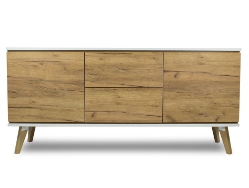 Szeroka komoda 160 cm - JORGEN 2+2 – złoty dąb
