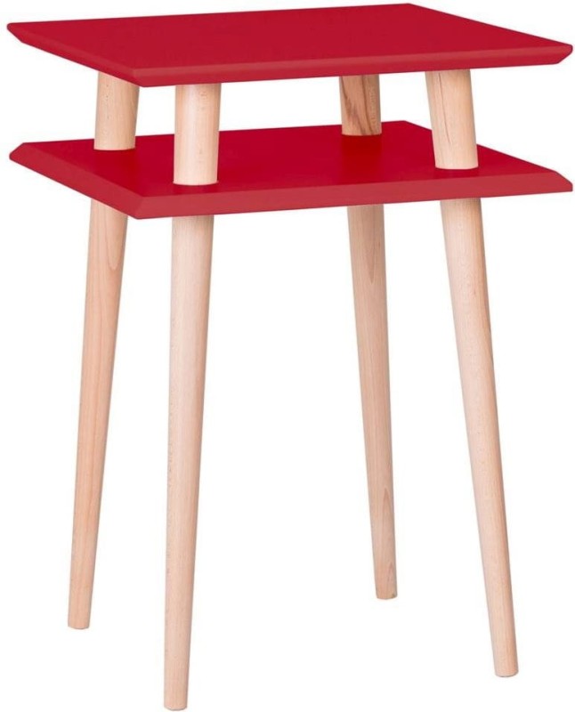 Stolik Kawowy SQUARE 43x43x61cm Klasyczny Czerwony